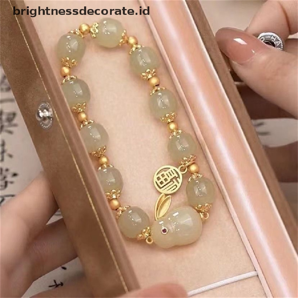 [Birth] Berkah Pasangan Beruntung Kaca Persahabatan Kelinci Gelang fashion Manik Batu Alam Untuk Hadiah Perhiasan Wanita [ID]