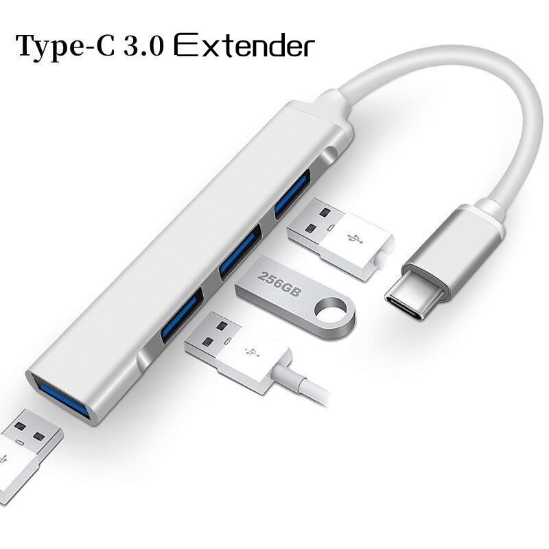 Adaptor 4in1 Multi-Interface USB 3.0 Type-C Converter 4port USB HUB Tipe-C Ke HUB USB Untuk Hp Tipe-C/mouse/Disk U/Kabel data Laptop/Antarmuka MacBook Baru