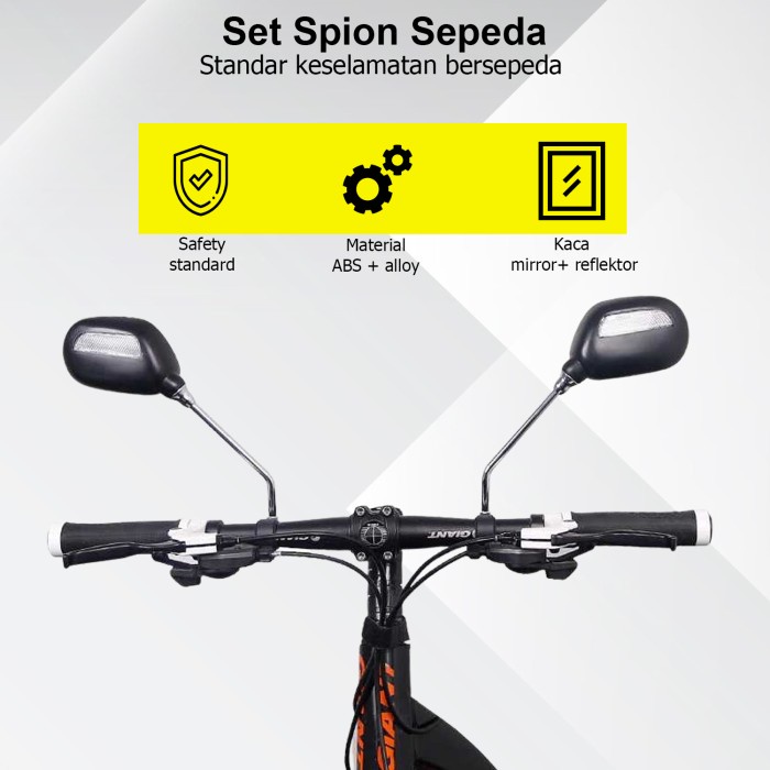 Kaca Spion Sepeda Mtb Seli Rearview Sepasang