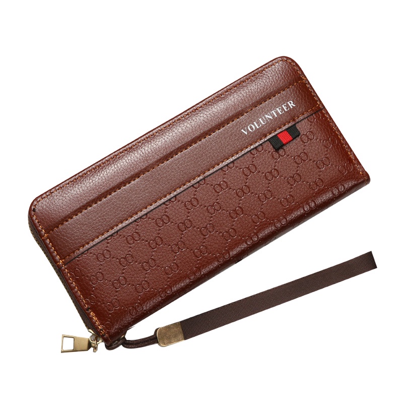 Dompet Panjang Pria Fashion Korea Style Kasual Dompet Clutch Cowok Zipper Men Wallet PU Satu7an D98