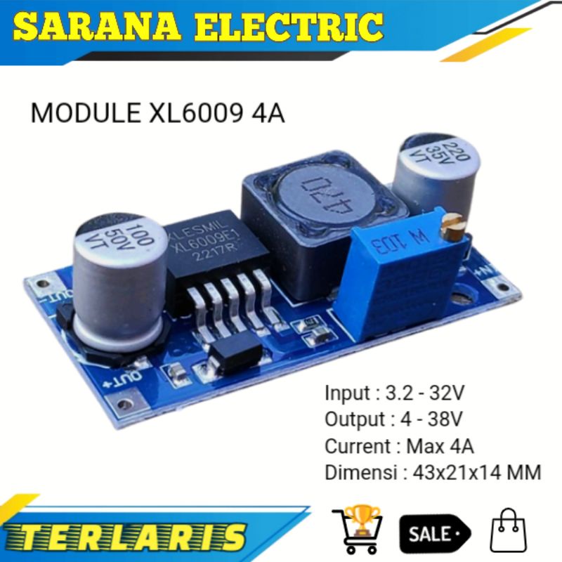 Jual XL6009 4A STEP UP DC-DC CONVERTER BOOST UP MODULE XL6009E1 XL 6009 ...