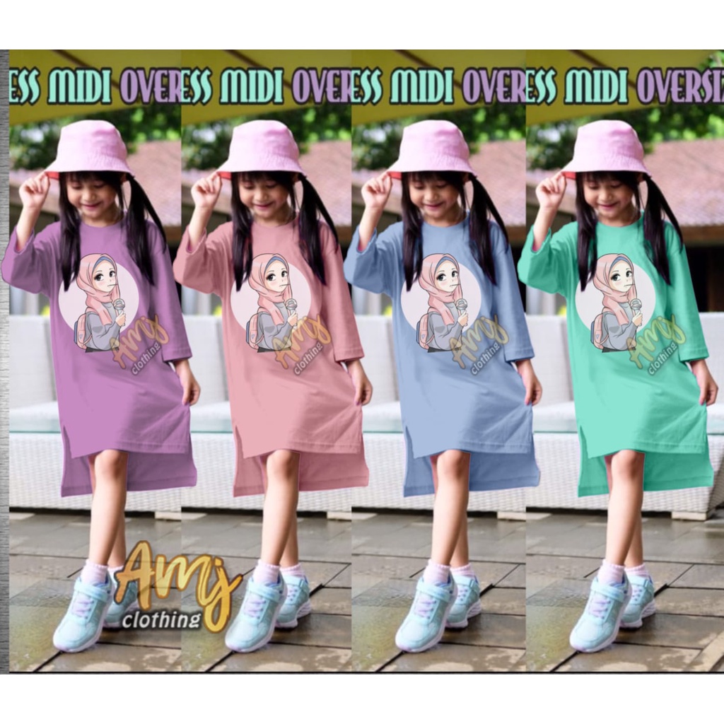 long tunik anak perempuan/dress anak perempuan/midi dress