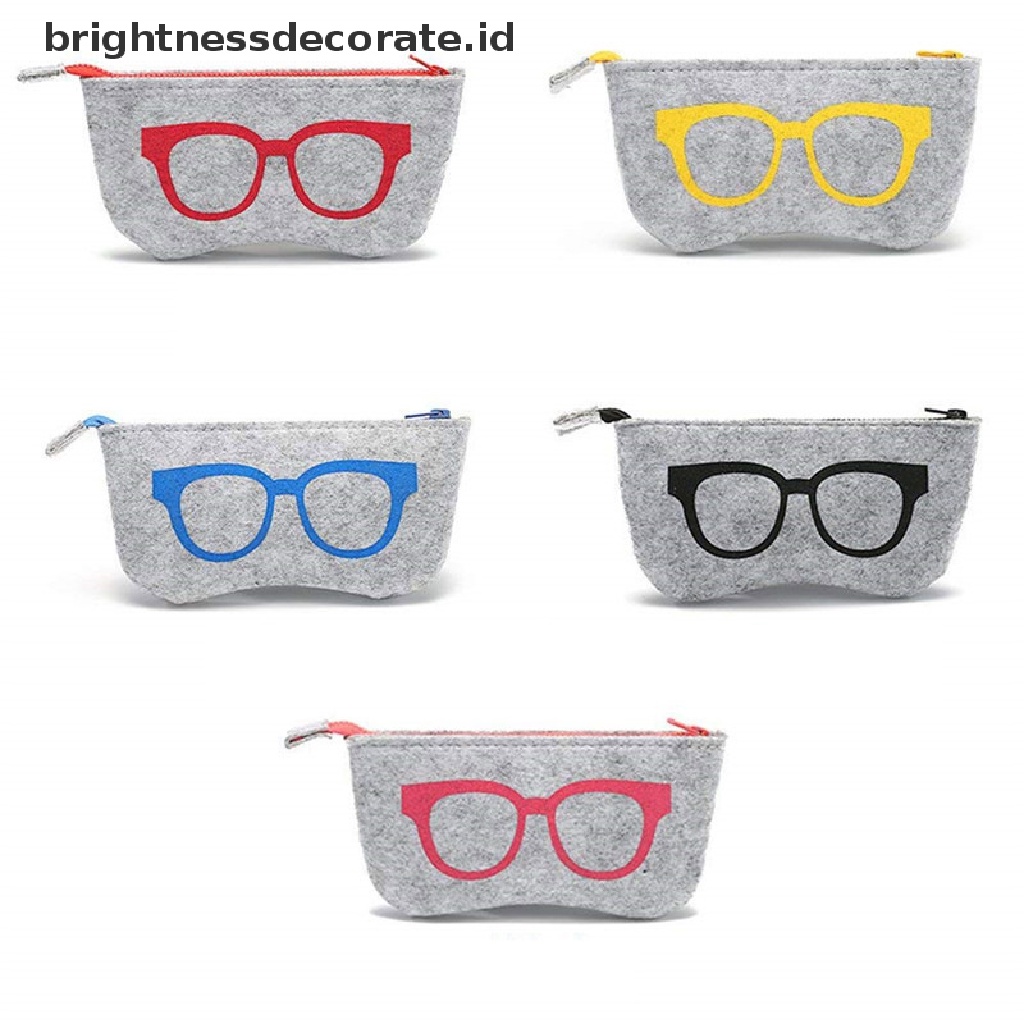 [Birth] Felt Glasses Case Bag Sunglasses Case Box Portable Lembut Resleting Pelindung Kacamata [ID]