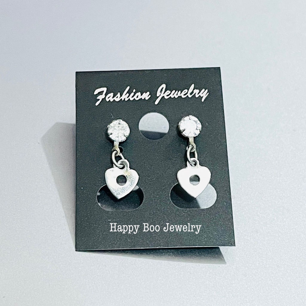 anting tusuk love permata gantung stainless steel alov