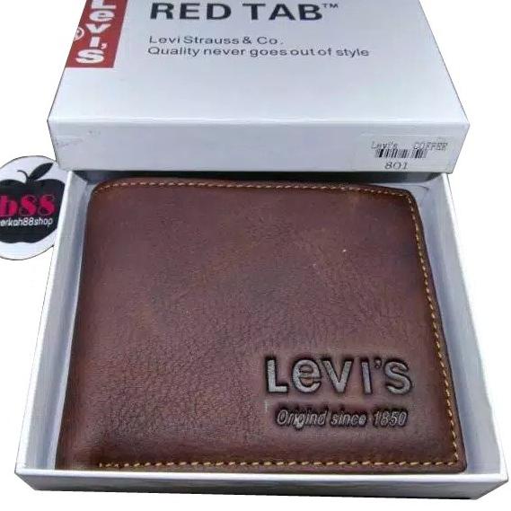 SIA252 Dompet Kulit Pria Import Levis 801 Polos Lipat Original Genuine Leather DompetPria Dompetkuli