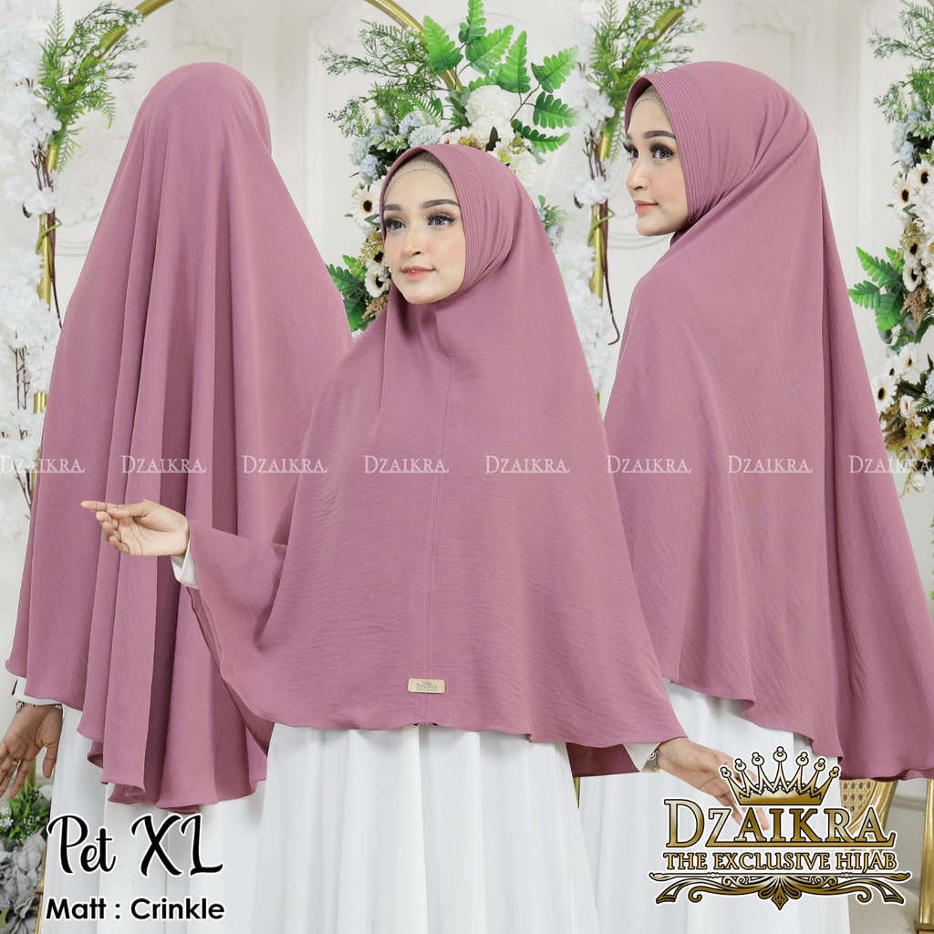 Kerudung Bergo Dzaikra Crinkle Pet XL
