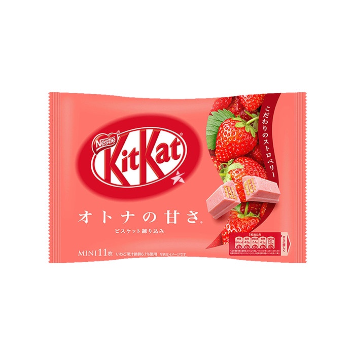 KIT KAT WAFER COKLAT MINI SNACK JEPANG RASA STRAWBERRY 135.6 GR