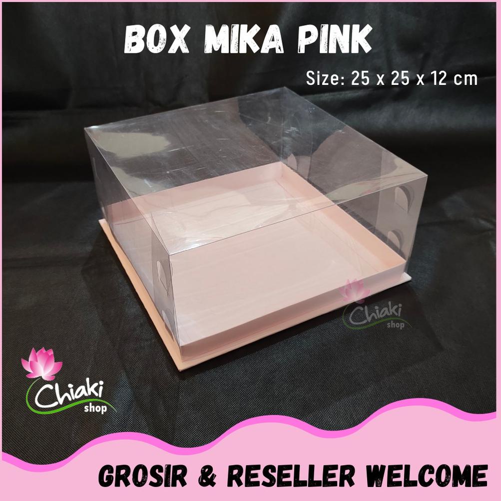

J6SJ75887 Box Mika PINK Uk 25 x 25 x T. 12 cm Cupcake isi 9 Cake Pudding Tart Dus Emas Karton Tebal CHIAKI