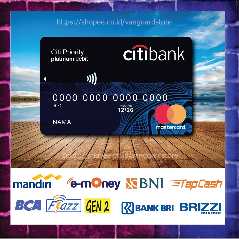 KARTU E MONEY E TOLL KARTU CITI MASTERCARD 2 DEBIT CREDIT EMONEY MANDIRI FLAZZ BCA BNI TAPCASH BRIZZI BRI - 1 SISI