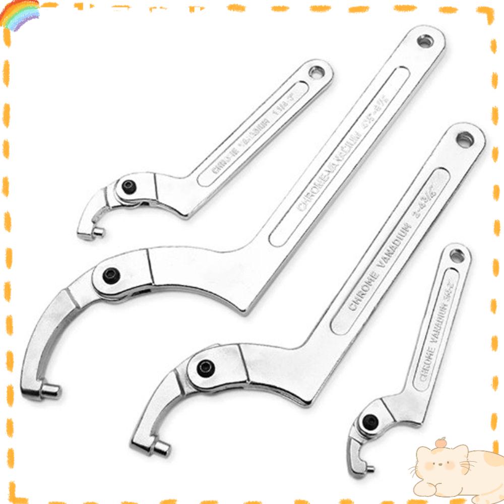 Solighter Adjustable Spanner Setengah Bulan Multifungsi Perbaikan Set Kunci Pipa Pembukaan Besar Hand Tools Hook Wrenchs