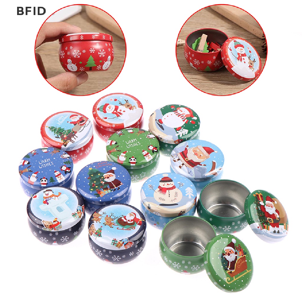 [BFID] 2.2oz Natal mini box Sealed jar packing Kotak Perhiasan candy box storage [ID]