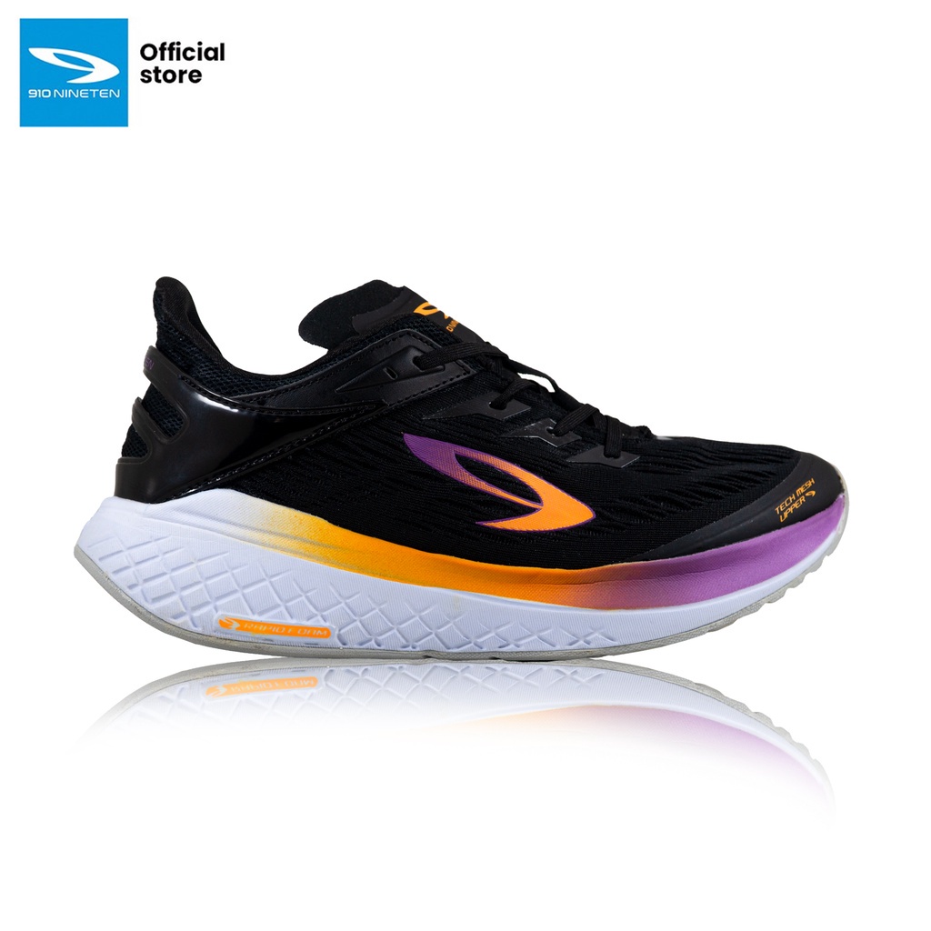 910 Nineten KANZAKI Sepatu Lari - HITAM/PUTIH/UNGU