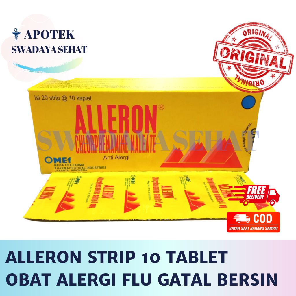 ALLERON STRIP 10 TABLET - Obat Alergi Bersin Pilek Flu Gatal Rhinitis