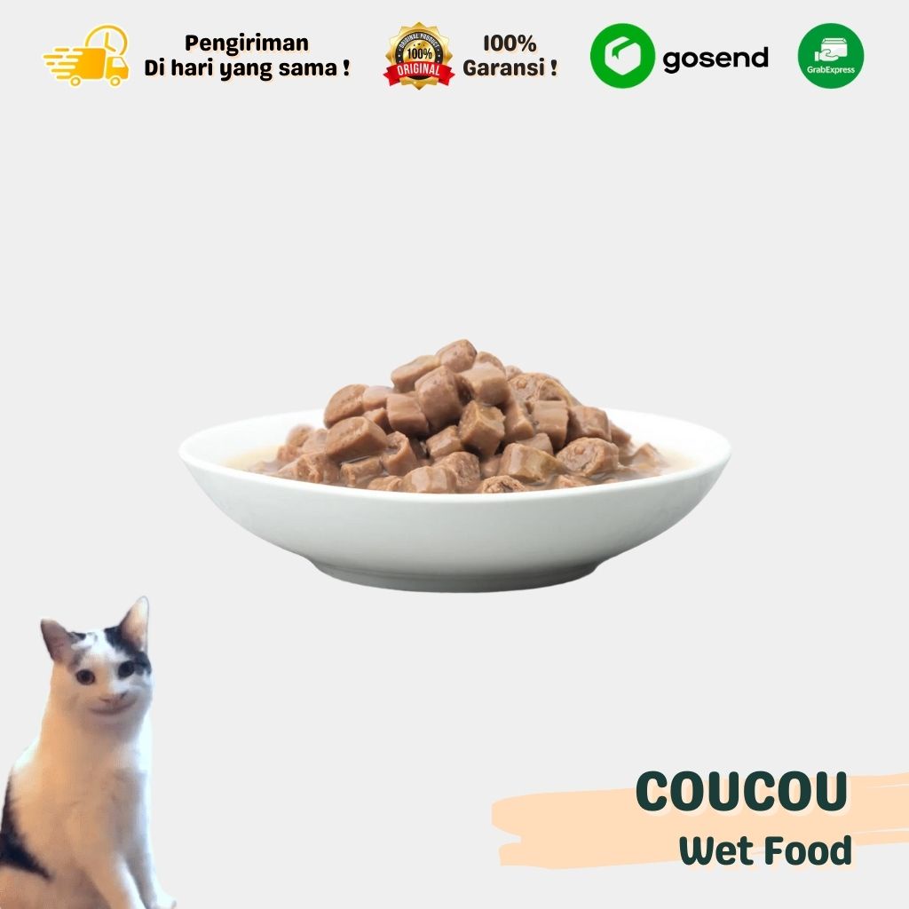 COUCOU Wet Cat Food Pouch All Life Stages Rasa SALMON Makanan Basah Kucing 85 gr