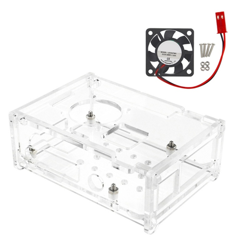 Zzz Acrylic for Case for Banana Pi M2 Berry Board with Quiet Cooling Fan Transparan Bening Pendingin Untuk Case Quiet