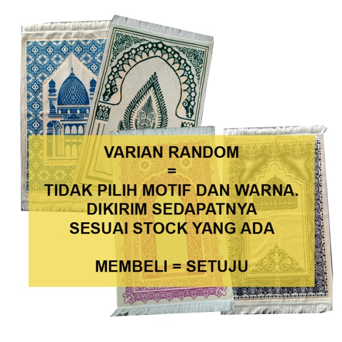 Sajadah Sajadah Turki Putih Multicolour Motif Simple Warna Murah Bagus Grosir - Random/Grosir(L6R9) 