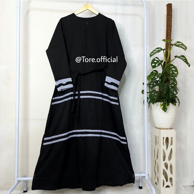 ARABIAN GAMIS DRESS BUSANA SYARI MOSCREPE LIST RENDA MUSLIM WANITA