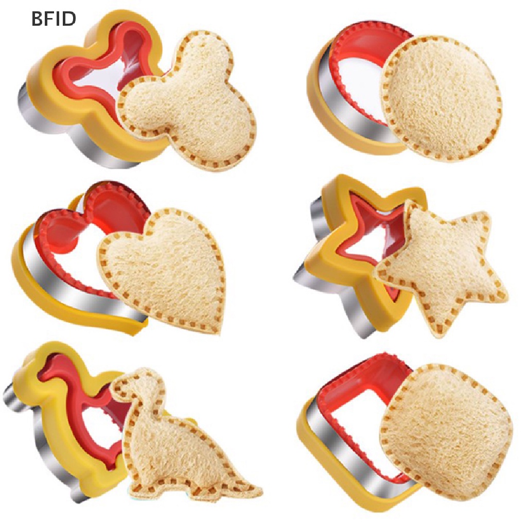 [BFID] Pemotong Buah Makanan Anak Kue Kering Sandwich Mold Maker Dengan Bentuk Cetakan Roti Sayur Set Alat Bento Dapur [ID]