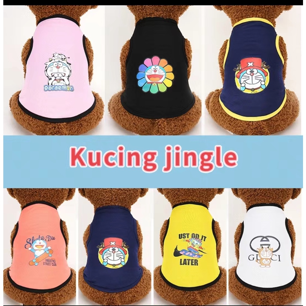 Kaos T-shirt Motif Kartun Untuk Anjing dan Kucing/Baju Kucing dan Baju Anjing