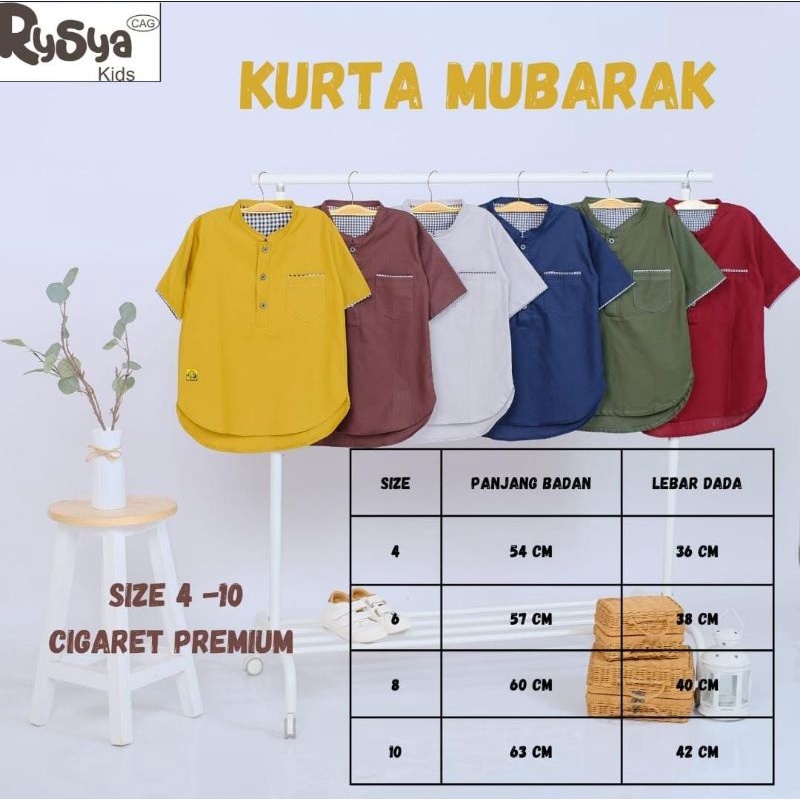 KURTA MUBARAK RYSYA KIDS Premium sisa 4-5Tahun
