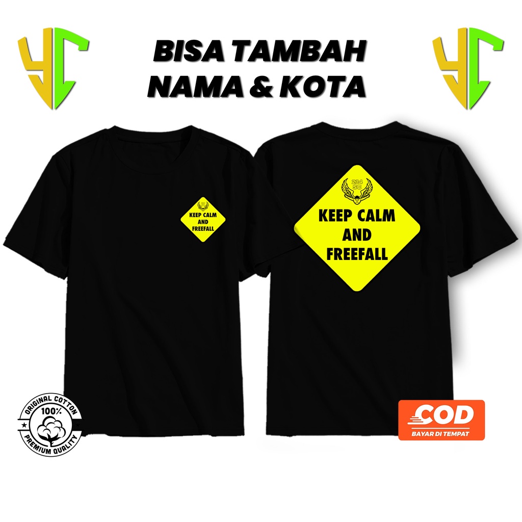 Kaos Baju T-shirt 234 SC Freefall Keep Calm And Freefall - Kaos Distro SC 234 Cotton Combed 30s Prem