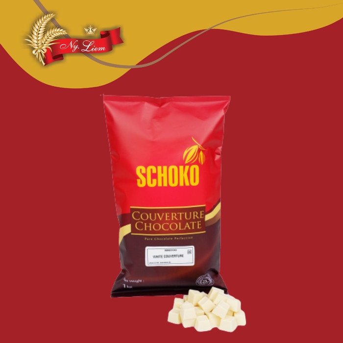 SCHOKO White Chocolate Couverture 1 kg Cube