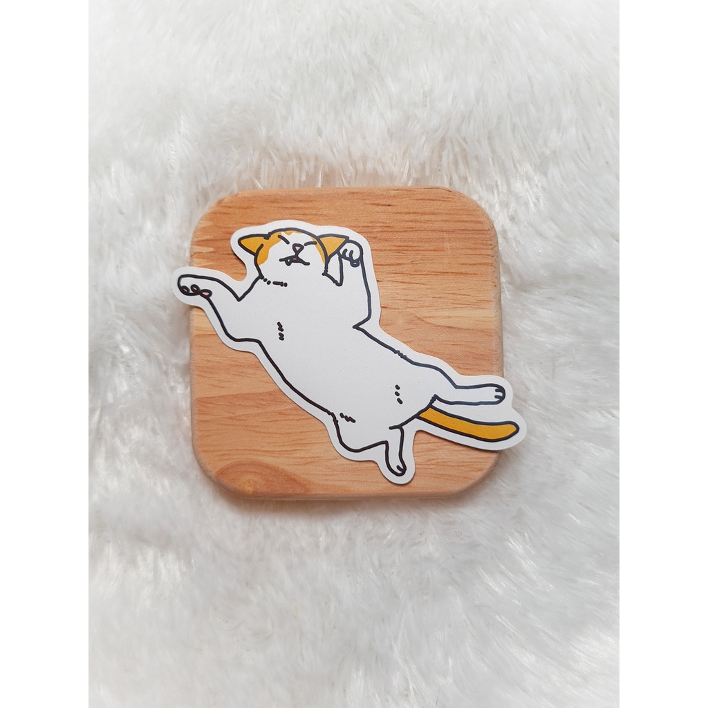

Sticker WKK - Kucing Oren Pamer Perut Stiker Kucing Lucu