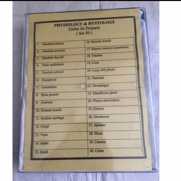 PREPARAT SEL HISTOLOGI DAN PHISIOLOGI 30 MACAM