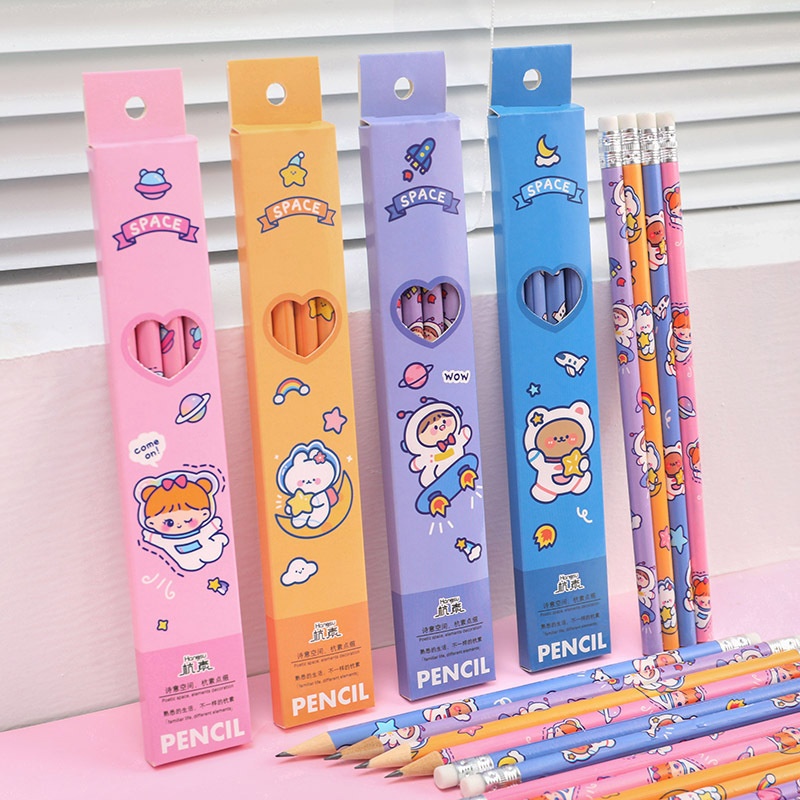 

PEACH - Pensil Anak Karakter Lucu / Pensil Set Pack Cute / Pensil Set Alat Tulis Sekolah Anak /