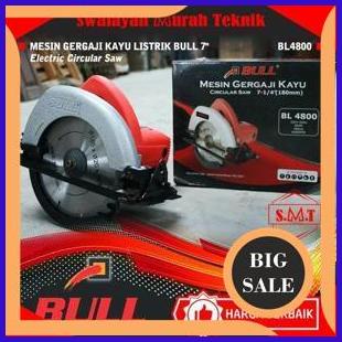 perkakas Mesin Gergaji Kayu Listrik BULL BL4800 7 inchi Circular Saw Electric Red 2ZJN23