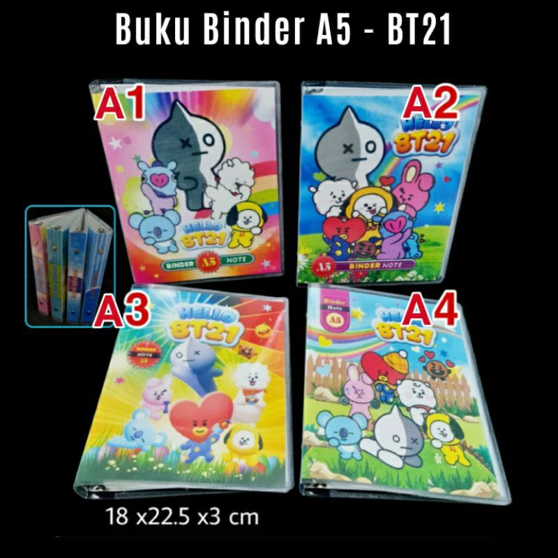 

MAP BINDER / BINDER NOTE FANCY KARAKTER KARTUN UKURAN A5