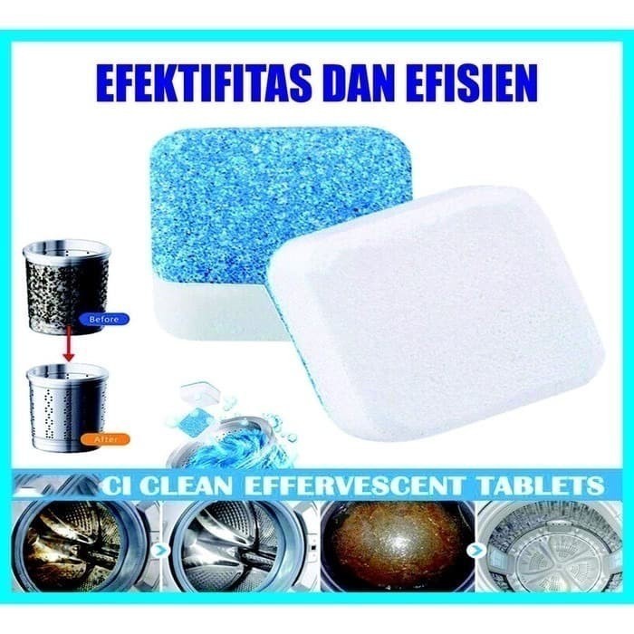 Cleaner Cube Tablet Ajaib Mesin Cuci Isi 12 Pcs ORIGINAL 2B