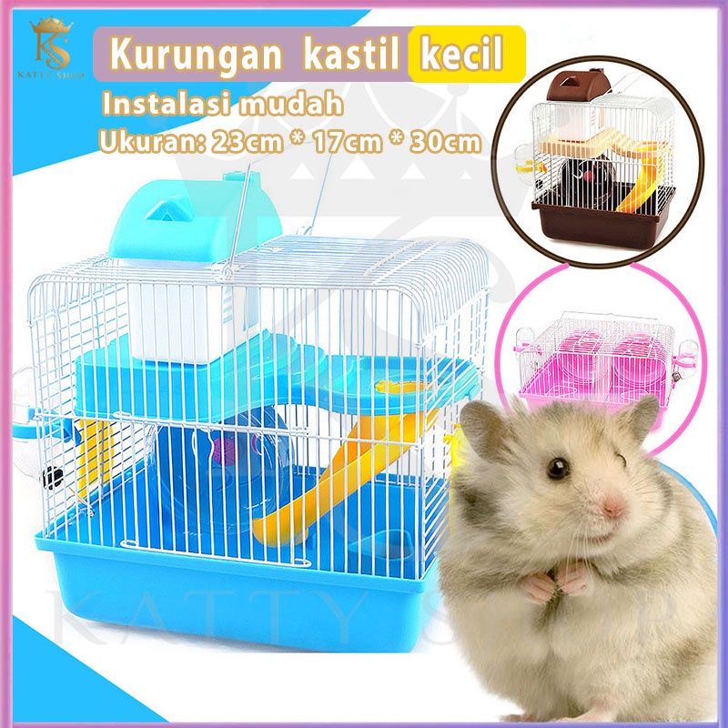 Kotak hamster/kurungan hamster/kurungan kelinci/kurungan hamster dua orang villa 27 * 13 * 30CM