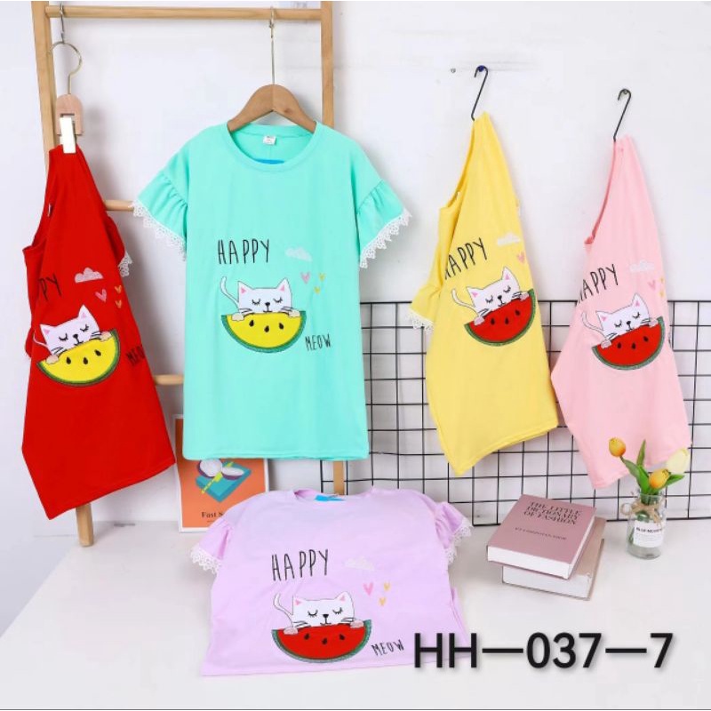 4-10 Tahun Kaos Anak Cewe IMPORT LENGAN PENDEK | Kaos Anak Import Premium