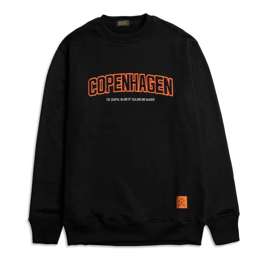 Switer Hodie Crewnek Copenhagen Hitam Pria Crawneck Keren  Cn Cowok Crunek Remaja Krunek Tebal "BCR.