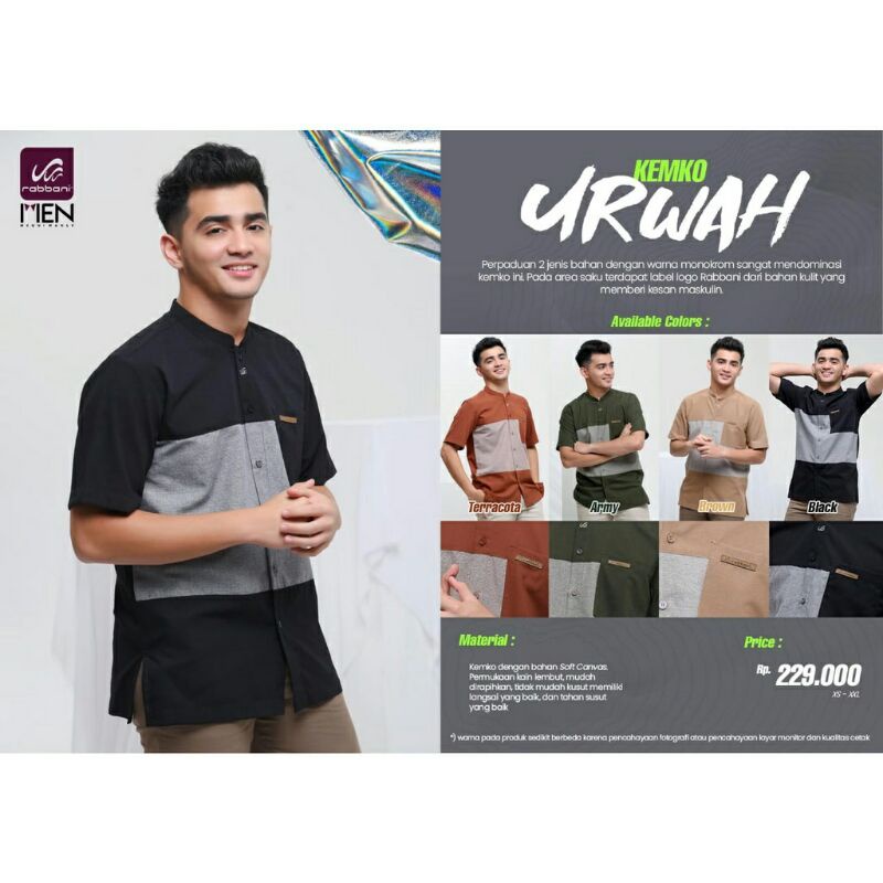 KEMKO URWAH RABBANI - KEMEJA KOKO RABBANI LENGAN PENDEK TERBARU - BAJU KOKO URWAH RABBANI - BAJU KOK