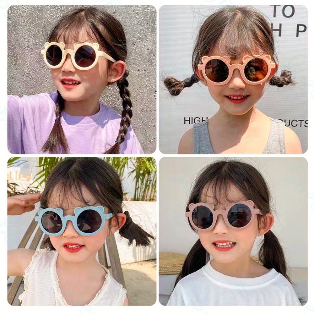 SweetyBayi Kacamata anak bentuk telinga beruang Kacamata hitam anak import kids sunglasses