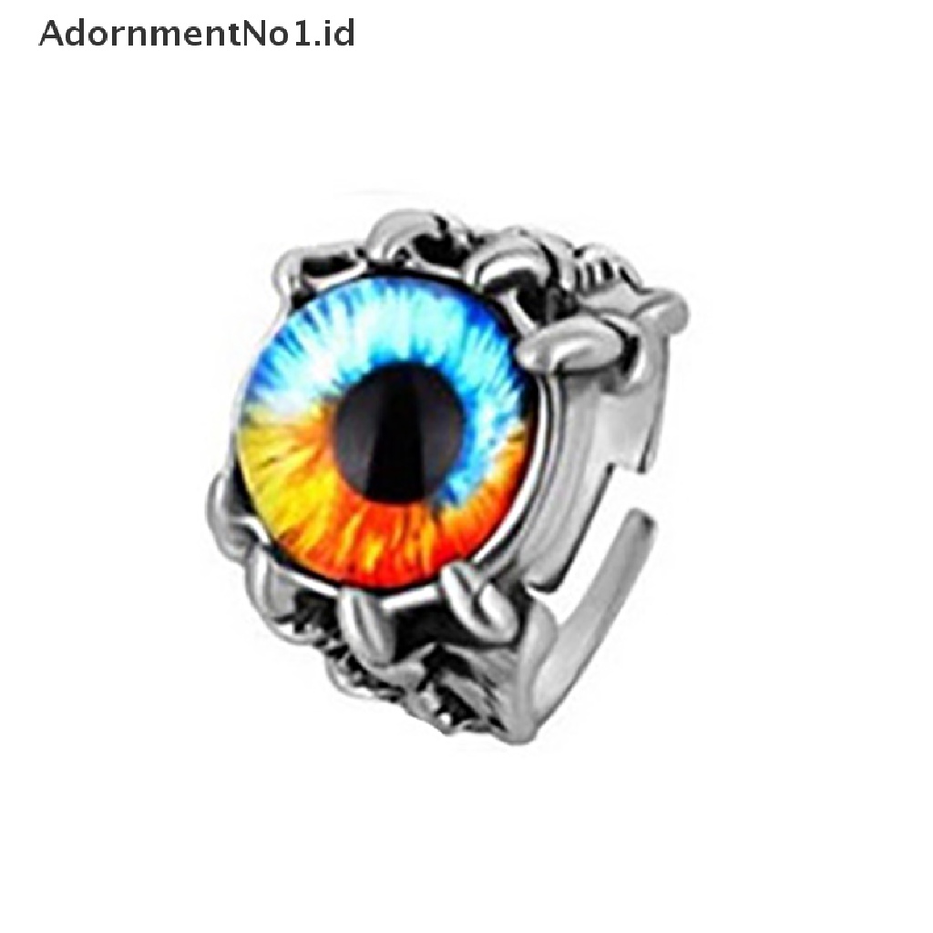 [AdornmentNo1] Retro Gothic Color Evil Eye Rings Untuk Pria Mendominasi Cakar Naga Vintage Pernikahan Aesthetic Hewan Cincin Hadiah Halloween [ID]