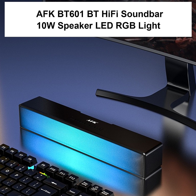 AFK Soundbar Active Speaker Bluetooth Home Theater HiFi LED RGB - BT601 - Black