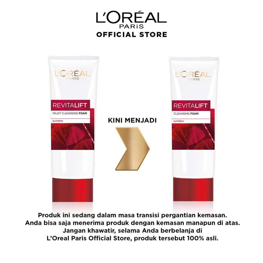 Loreal Paris Revitalift Milky Cleansing Foam Glycerin ANTI AGING/Wrinkle - L'oreal Facial Wash Pencuci Wajah Merah - Sabun Cuci Muka L'oreal Sabun Pembersih Pencuci Wajah Foam Cleanser Pemcuci Face Wash