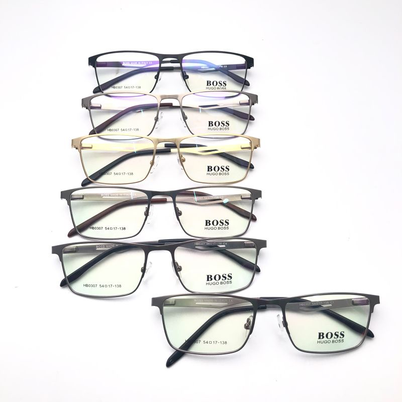 frame kacamata titanium pria bentuk kotak HB0307