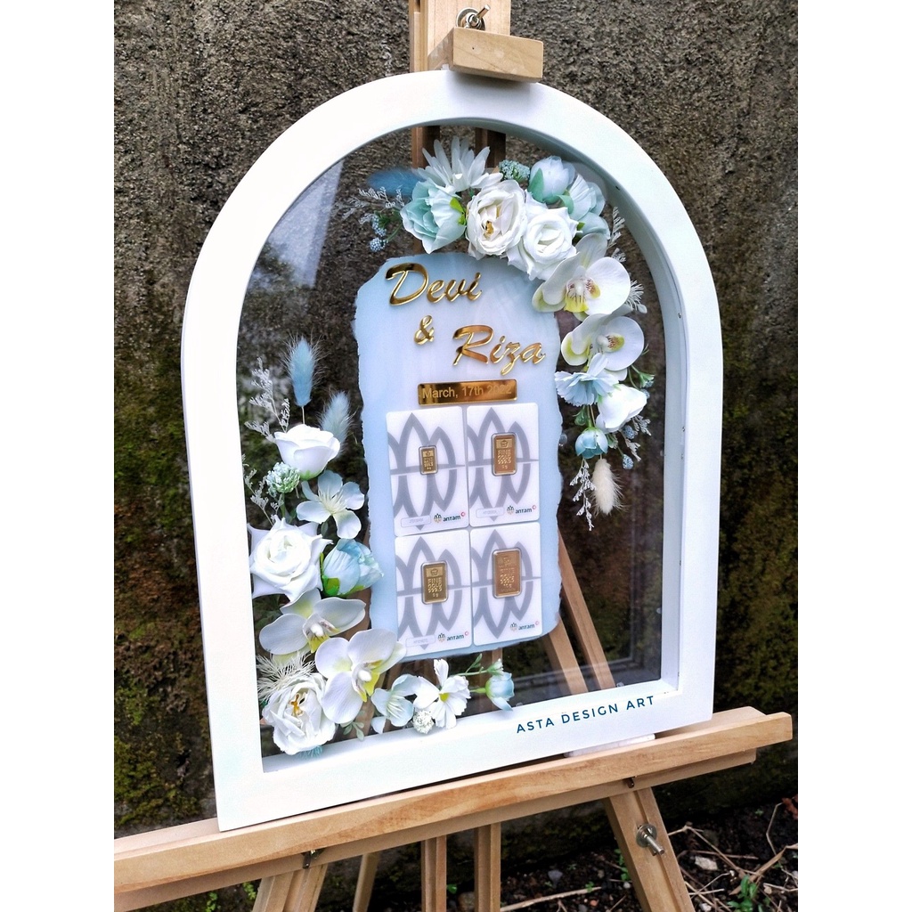 Bingkai Mahar 50x60 | Pigur Bentuk Love cave | Pigur Bentuk lengkung | Pigura Mahar pernikahan | Pig