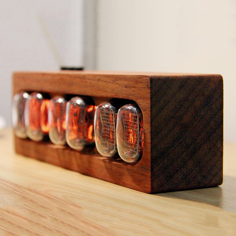 Jual PREORDER In12 Nixie Tube Clock Retro Table Clock Wood Red Rosewood