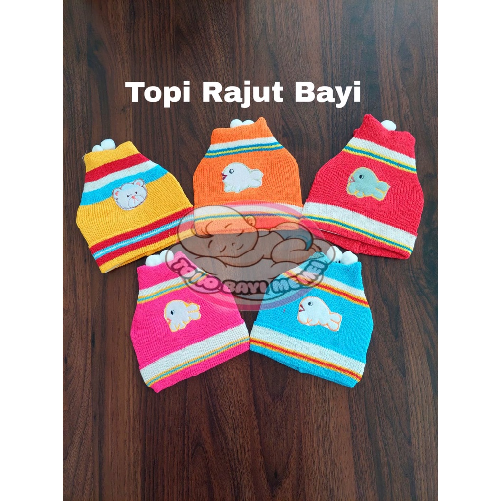 Topi bayi rajut bahan lembut perlengkapan bayi lahir