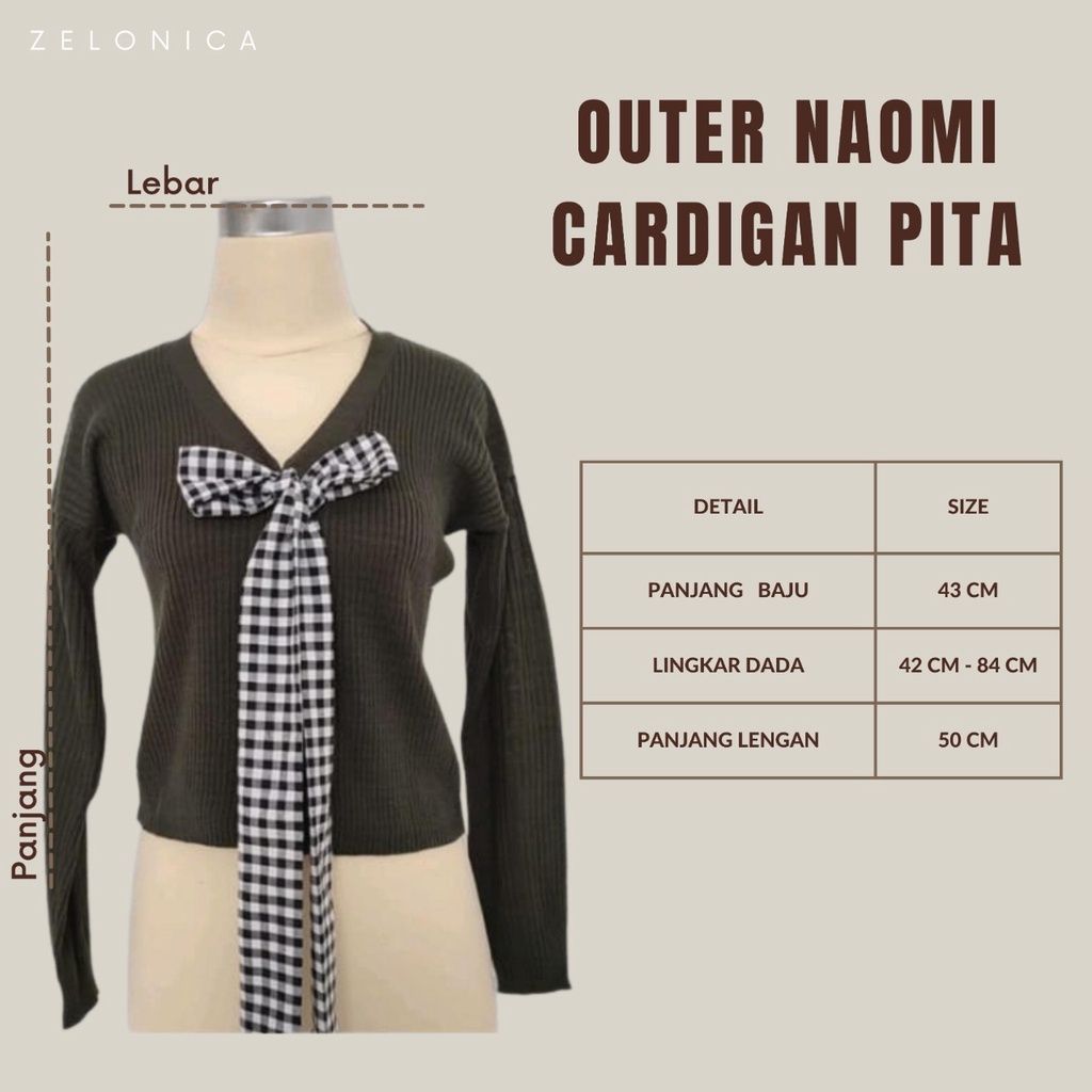 Zelonica Outer Naomi cardigan Bahan Premium