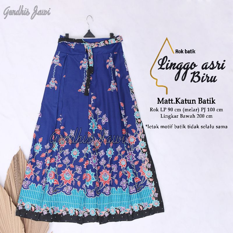 ROK BATIK PANJANG ALUSAN LINGGO ASRI BIRU