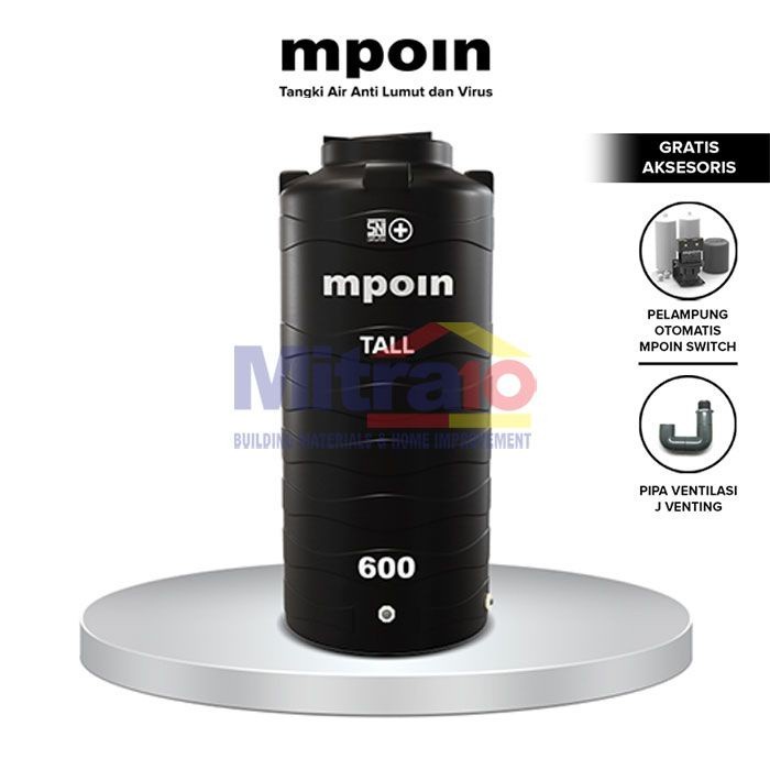 Toren Mpoin Toren Air Tw600 600 Liter Tall Wave Series Water Tank