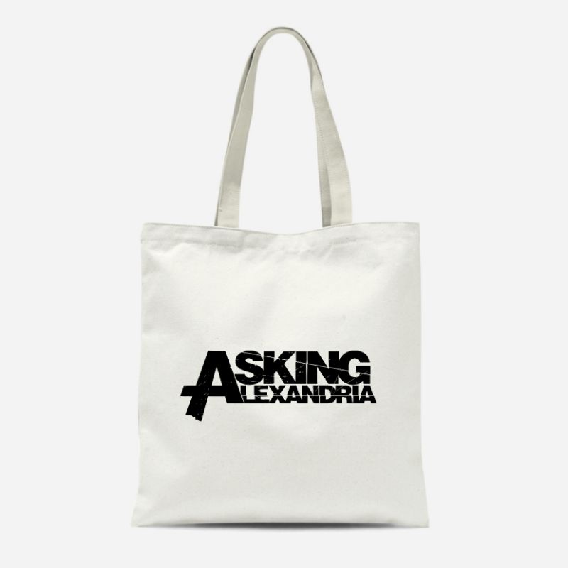 Tote Bag Totebag Tas Kanvas Pakai Resleting ASKING ALEXANDRIA murah/ Totebag Tas Sekolah Kuliah Terbaru