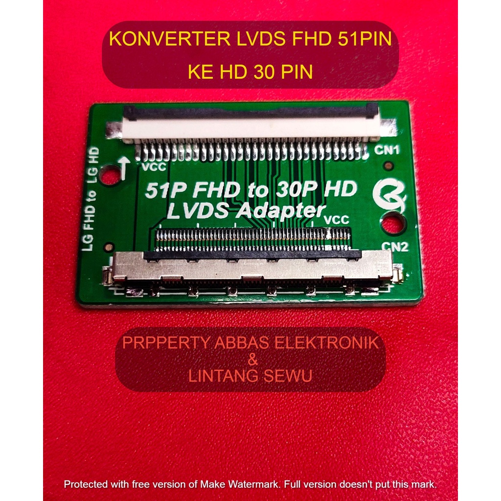 KONVERTER PANEL LVDS FHD TO HD CONVERTER LVDS FHD 51PIN TO HD 30PIN KONVERTER PANEL LCD FHD KE HD