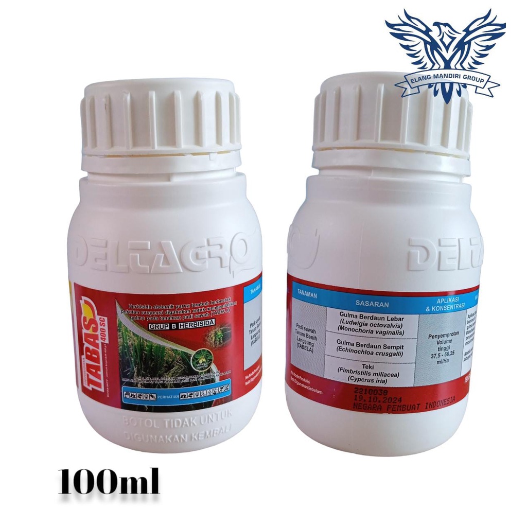 HERBISIDA SELEKTIF PADI TABAS 400SC 100ML  Bahan Aktif Natrium Bispiribak 400g/l
